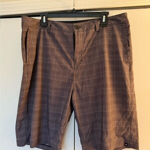 Men's Brown Checkered Shorts
